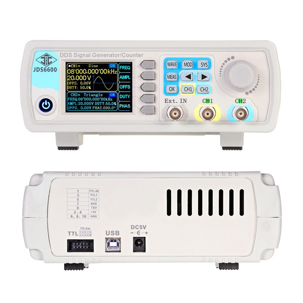 Dual Channel Arbitrary Waveform Function Generator 60Mhz - JDS6600 15/30/40/50/60MHz DDS Funzione Generatore di