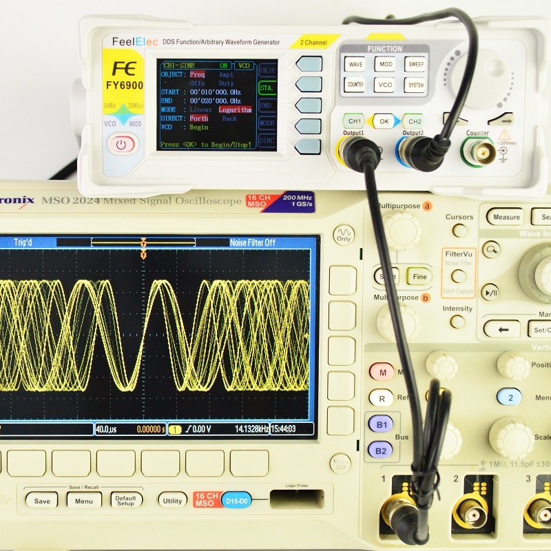 Dual Channel Arbitrary Waveform Function Generator 60Mhz - Feelelec FY6900 Generatore di segnale digitale