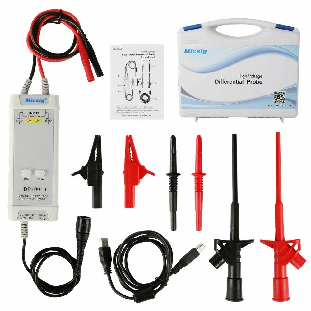High Voltage Differential Probe 100Mhz 1300V - 2025Micsig Oscilloscopio 1300V 100MHz Sonda differenziale