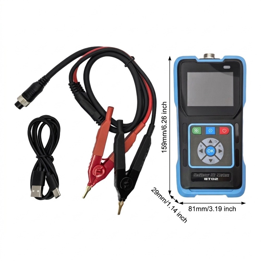 Battery Internal Resistance Tester Four Wire - BT02 Tester di Resistenza Interna per