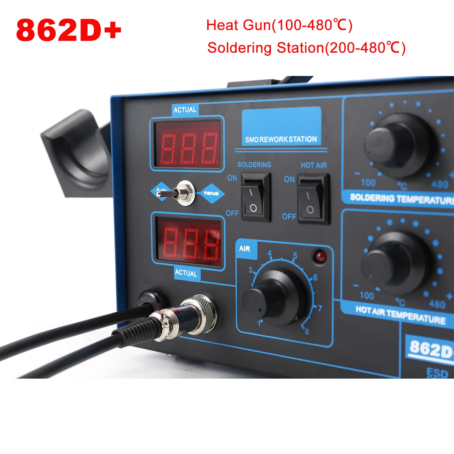 Smd Rework Station Hot Air Soldering 2 In 1 - Stazione di saldatura 862D+ 2 in