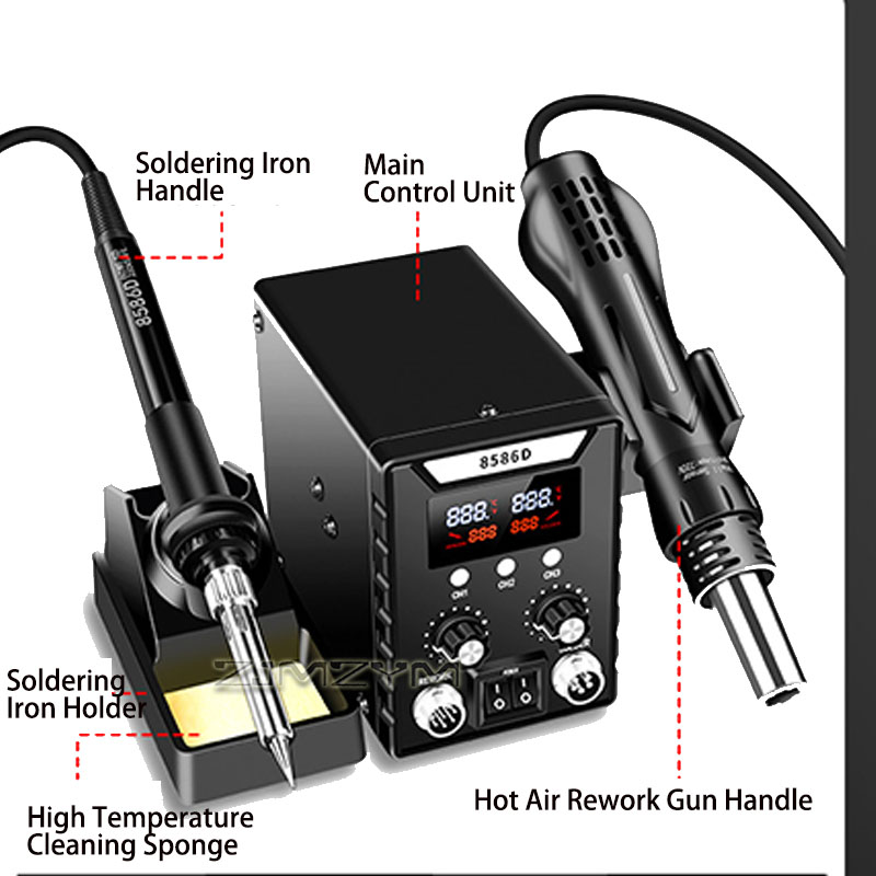 Stazione di Rilavorazione ad A - Smd Rework Station Hot Air Soldering 2 In 1 recensione e prezzo