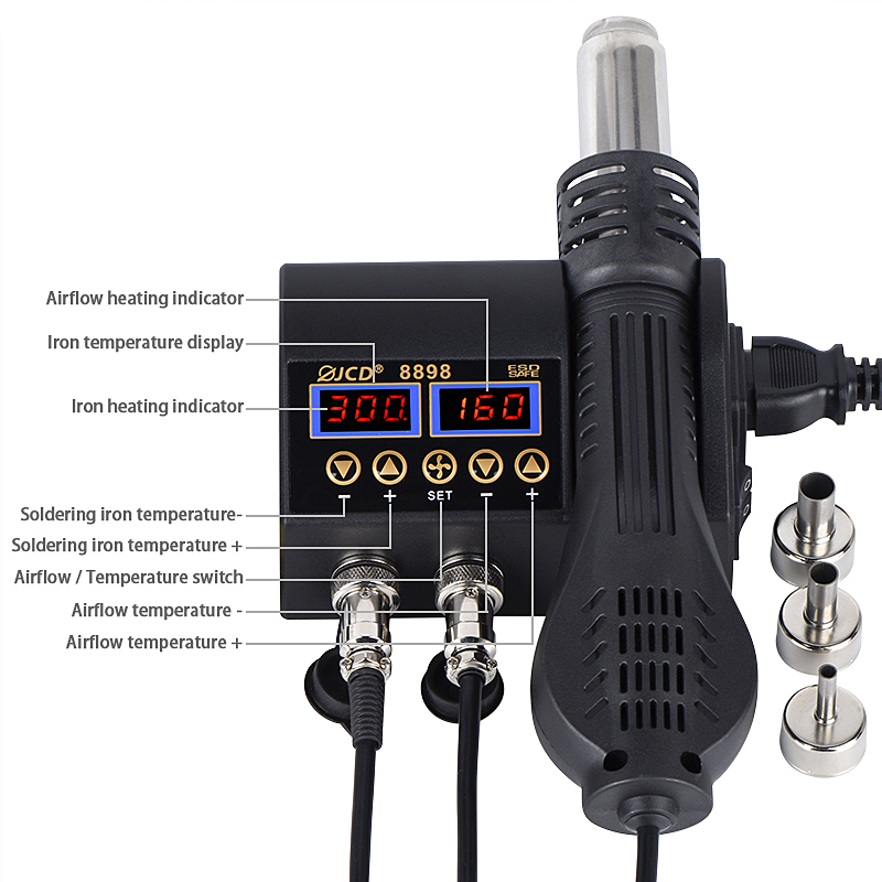 2 in 1 750W Pistola ad aria ca - Smd Rework Station Hot Air Soldering 2 In 1 recensione e prezzo