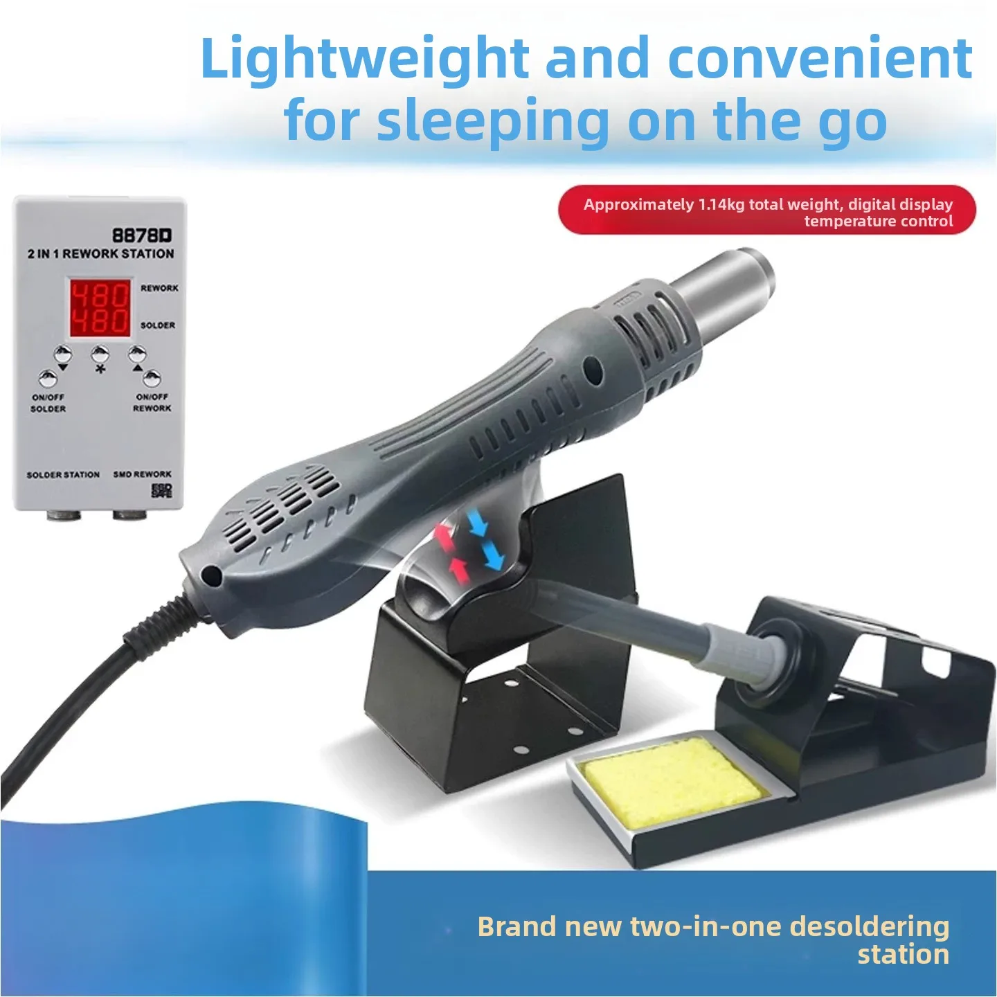 Stazione di Rilavorazione 2-in - Smd Rework Station Hot Air Soldering 2 In 1 recensione e prezzo