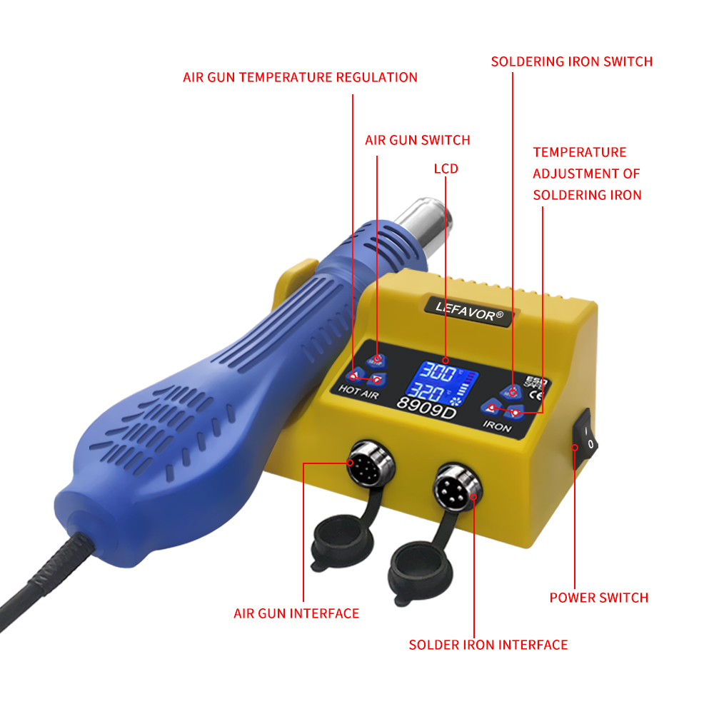 Stazione di saldatura digitale - Smd Rework Station Hot Air Soldering 2 In 1 recensione e prezzo